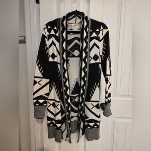 St. John's Bay Black and White Geometric Sweater